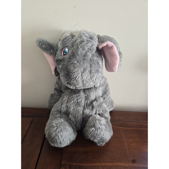 Haan Crafts Plush Elephant UNIQUE Vintage Handmade Stuffed 14" RARE Laid Back! - Picture 2 of 6